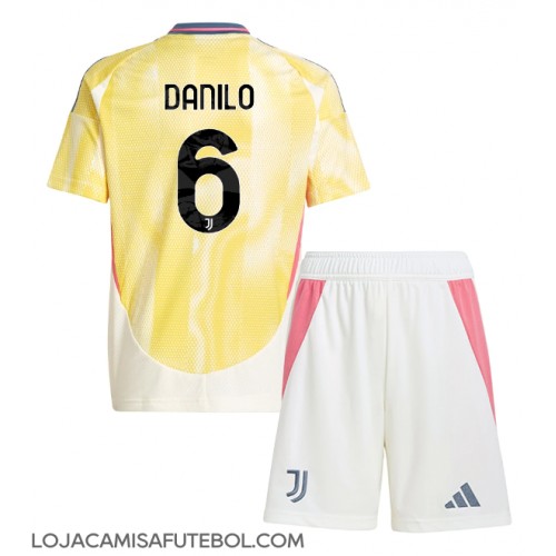 Camisa de Futebol Juventus Danilo Luiz #6 Equipamento Secundário Infantil 2024-25 Manga Curta (+ Calças curtas)